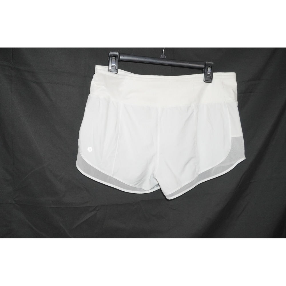 Lululemon High-Rise Double Shorts White Mesh Athletic Running Women 10